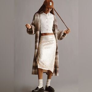 Anthropologie Cozy Ombre Striped Duster Sweater NWT